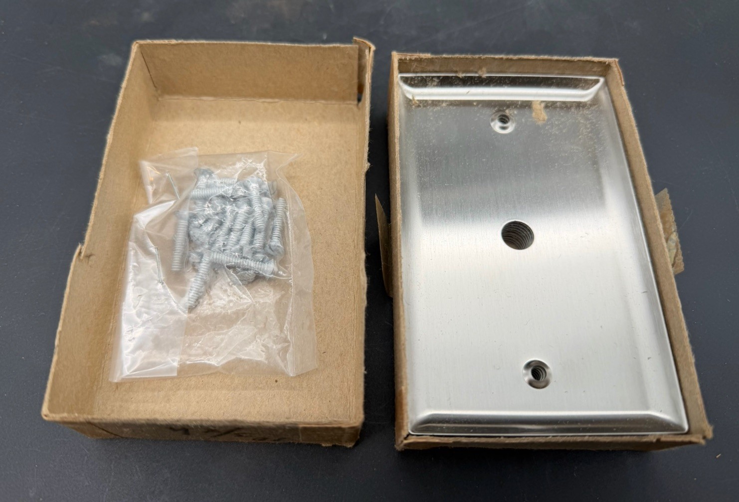 Lot Of 10 Single Gang Blank Stainless Steel Wall Plates for One 3/8" Mono Jack