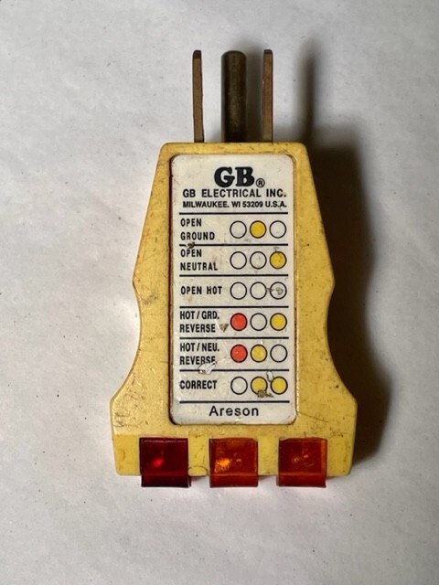 GB Electrical Receptacle Outlet Plug Tester, GRT-500 Circuit Tester, 125V