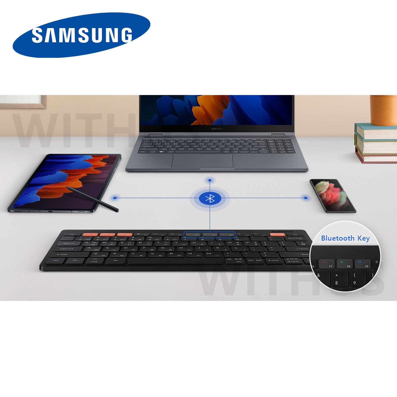 SAMSUNG Smart Bluetooth Wireless Keyboard Trio 500 Multi Pairing EJ-B3400