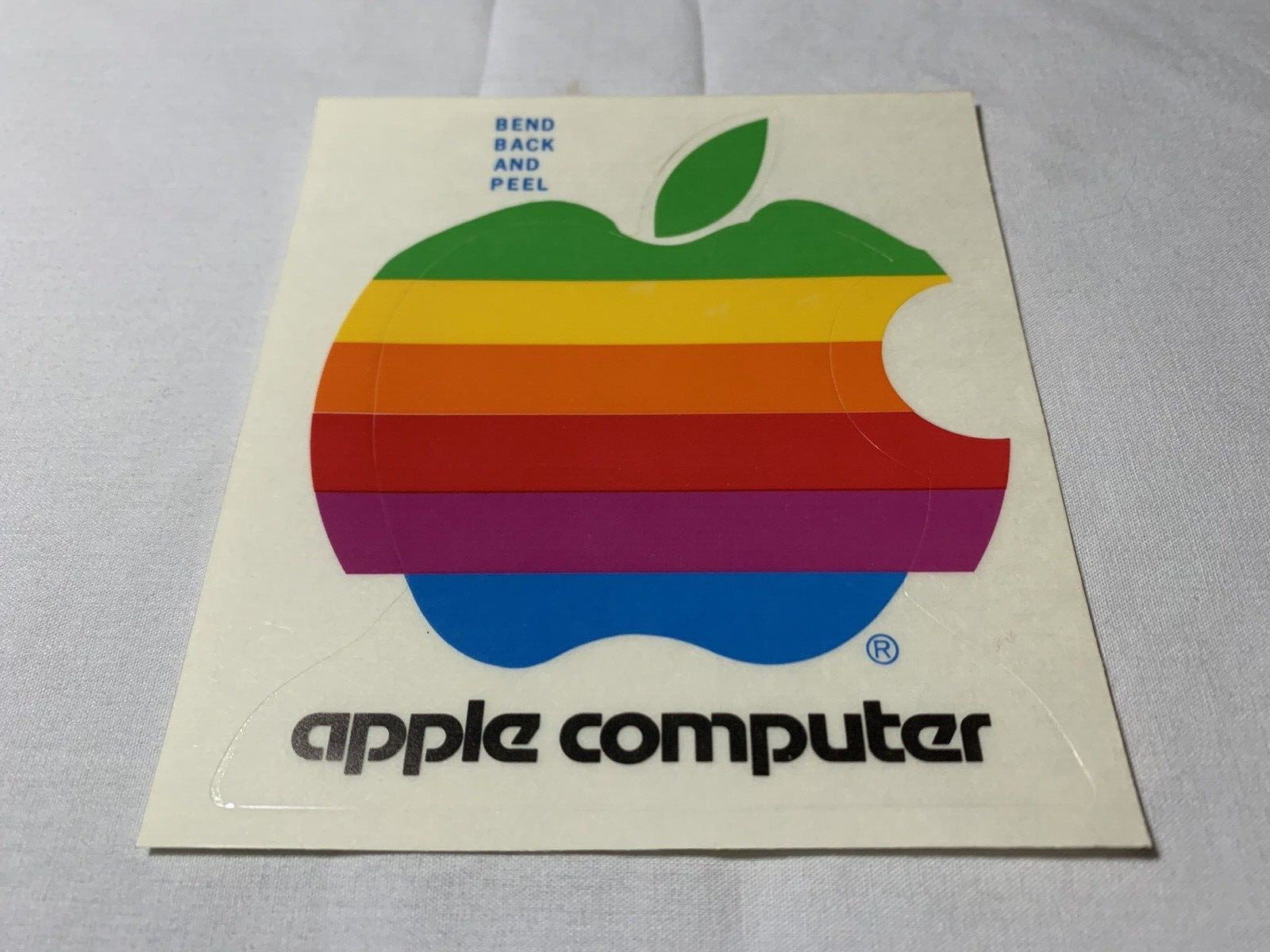 1984 Decal Sticker Apple Computer MAC Apple Computer Unused 4 1/4" inch Rainbow