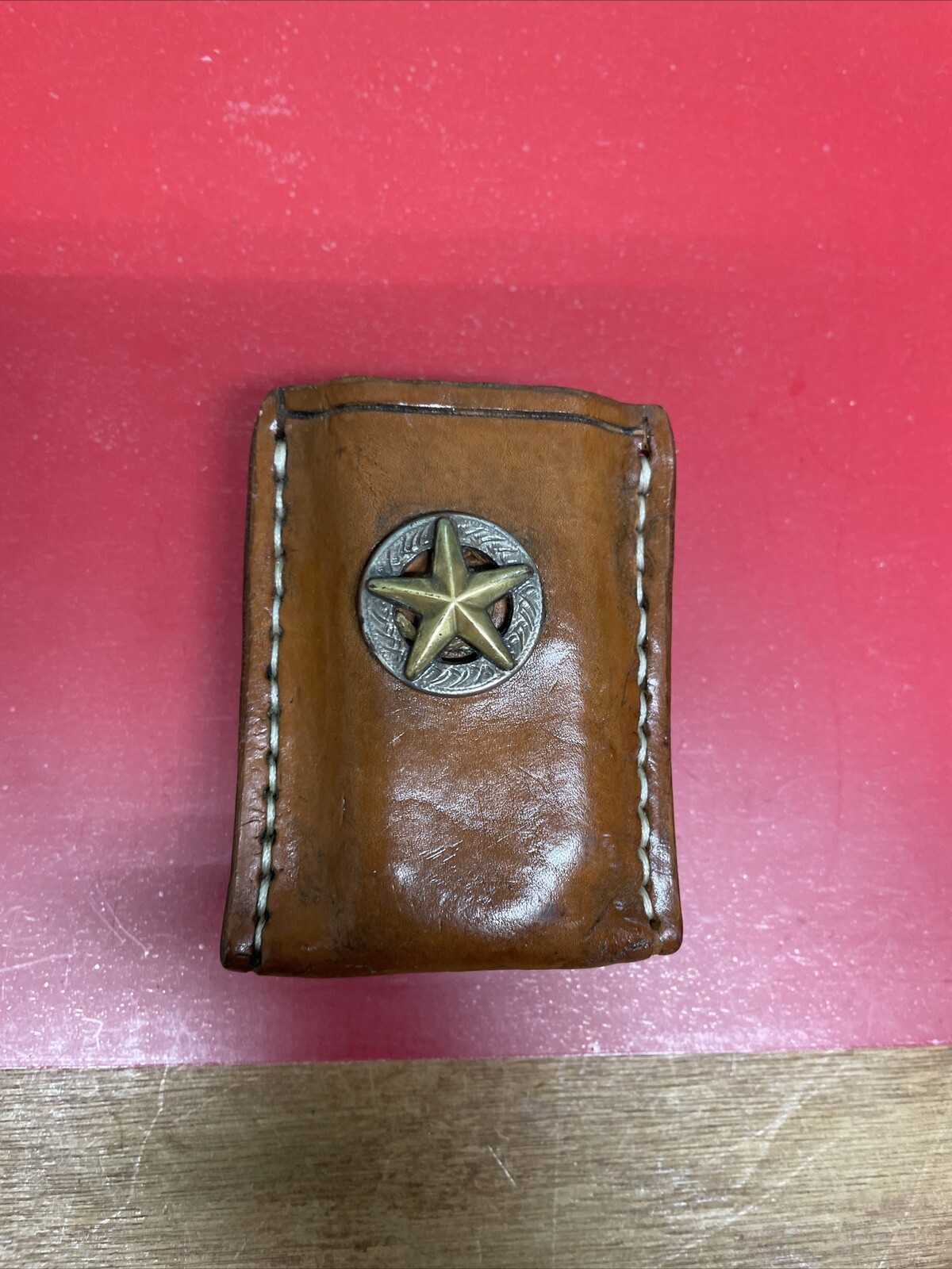 Texas Lone Star Clip Holder. Leather. Belt Attachment Style