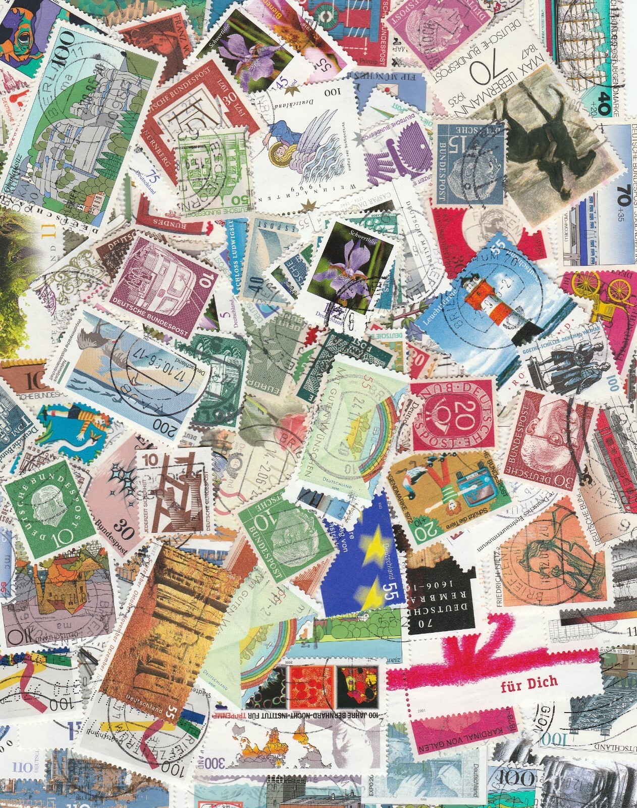 50 German Germany Stamps- All Different (random selection from a large hoard)
