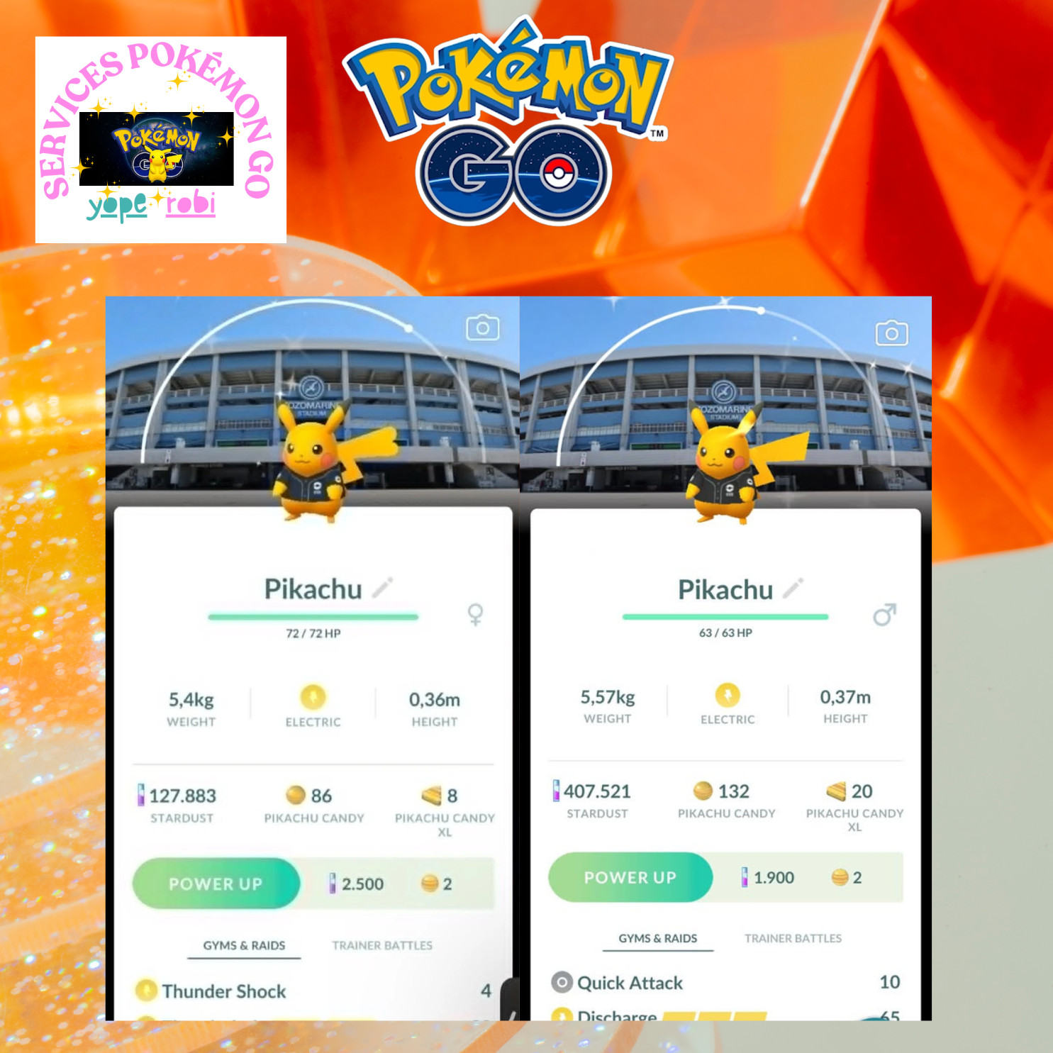 Pokémon go❀Shiny Pikachu Chiba Lotte Marine BG❀Tr❀de or P❀TCentral-Digital
