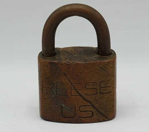 Reese Brass Padlock Lock no Key or Chain