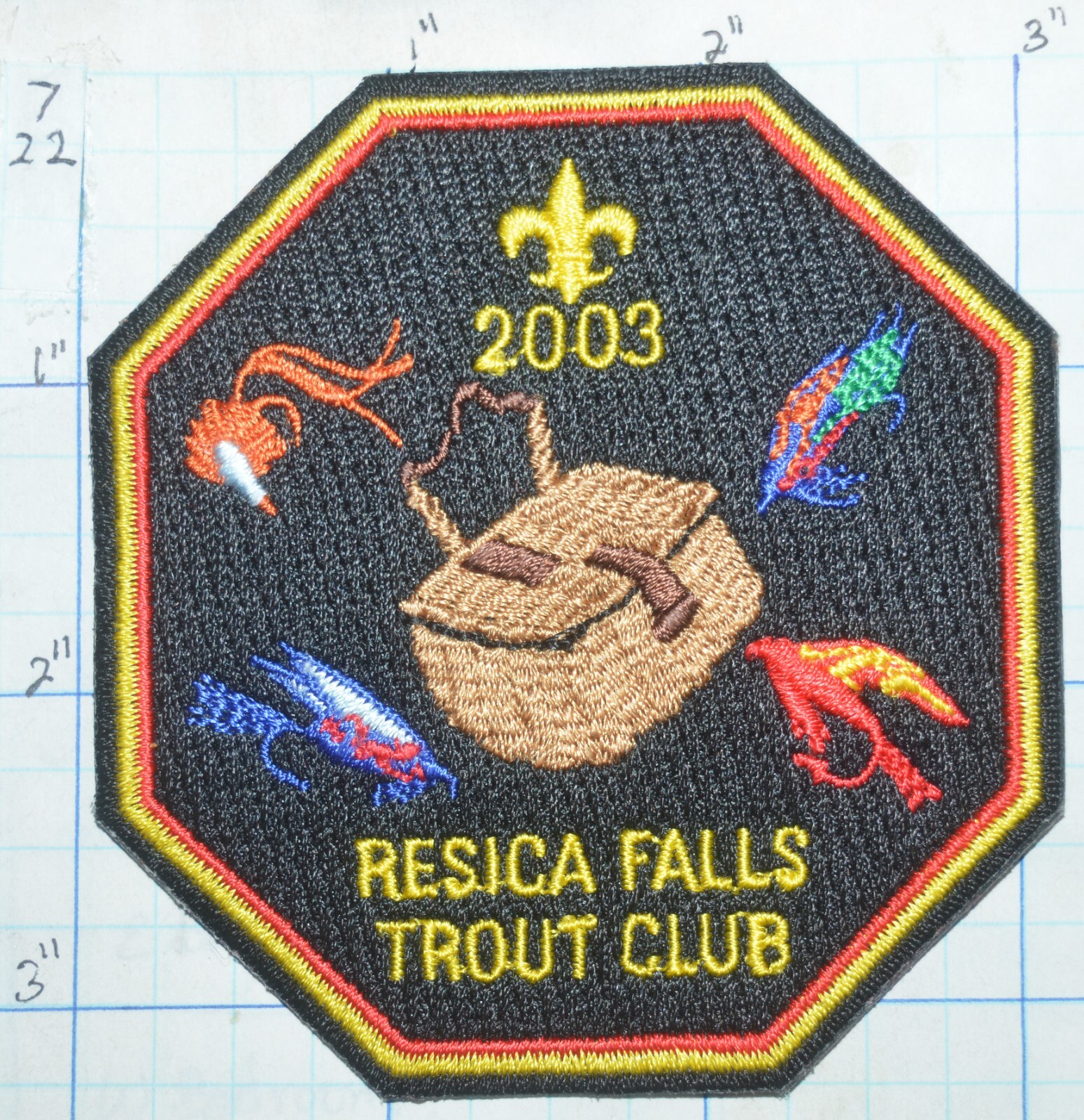 RESICA FALLS SCOUT RESERVATION TROUT CLUB 2003 FLY FISHING PENNSYLVANIA PATCH