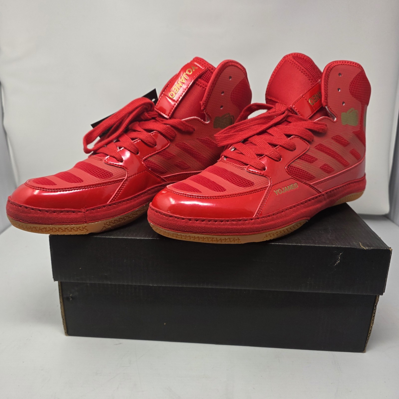 YOJANEO Wrestling Shoes Men Boxing Shoe Fitness Sneakers– High Traction Size 13