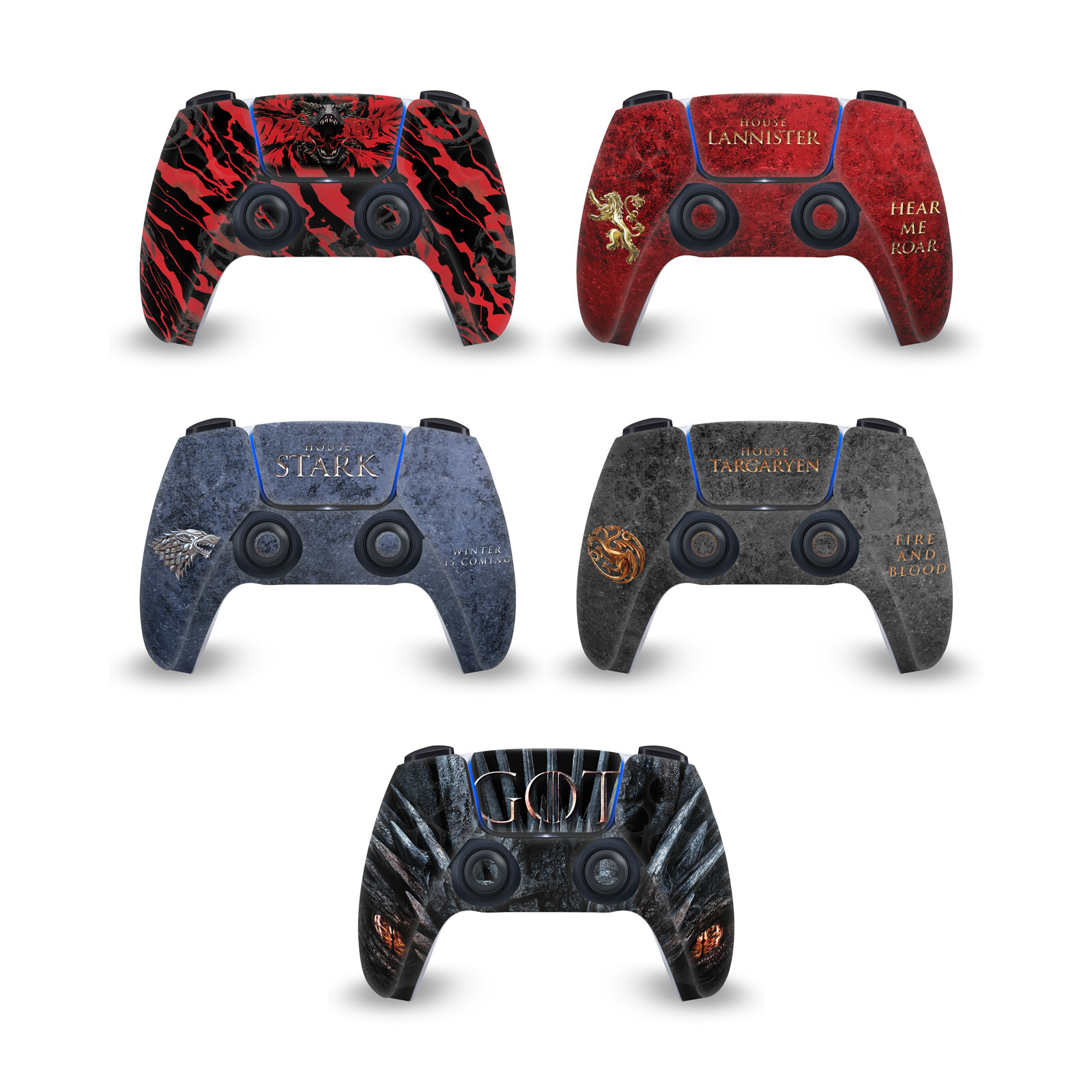 GAME OF THRONES SIGILS AND GRAPHICS VINYL SKIN FOR PS5 SONY DUALSENSE CONTROLLER