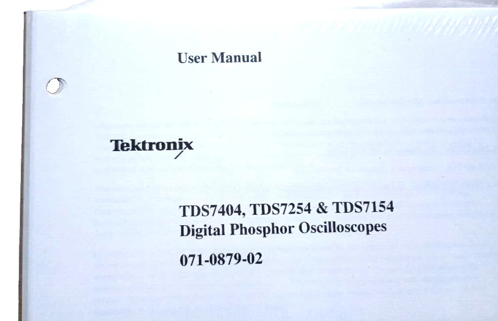 Ended Tektronix USER MANUAL TDS7404 TDS7254 TDS7154 Digital Phosphor Oscillosco