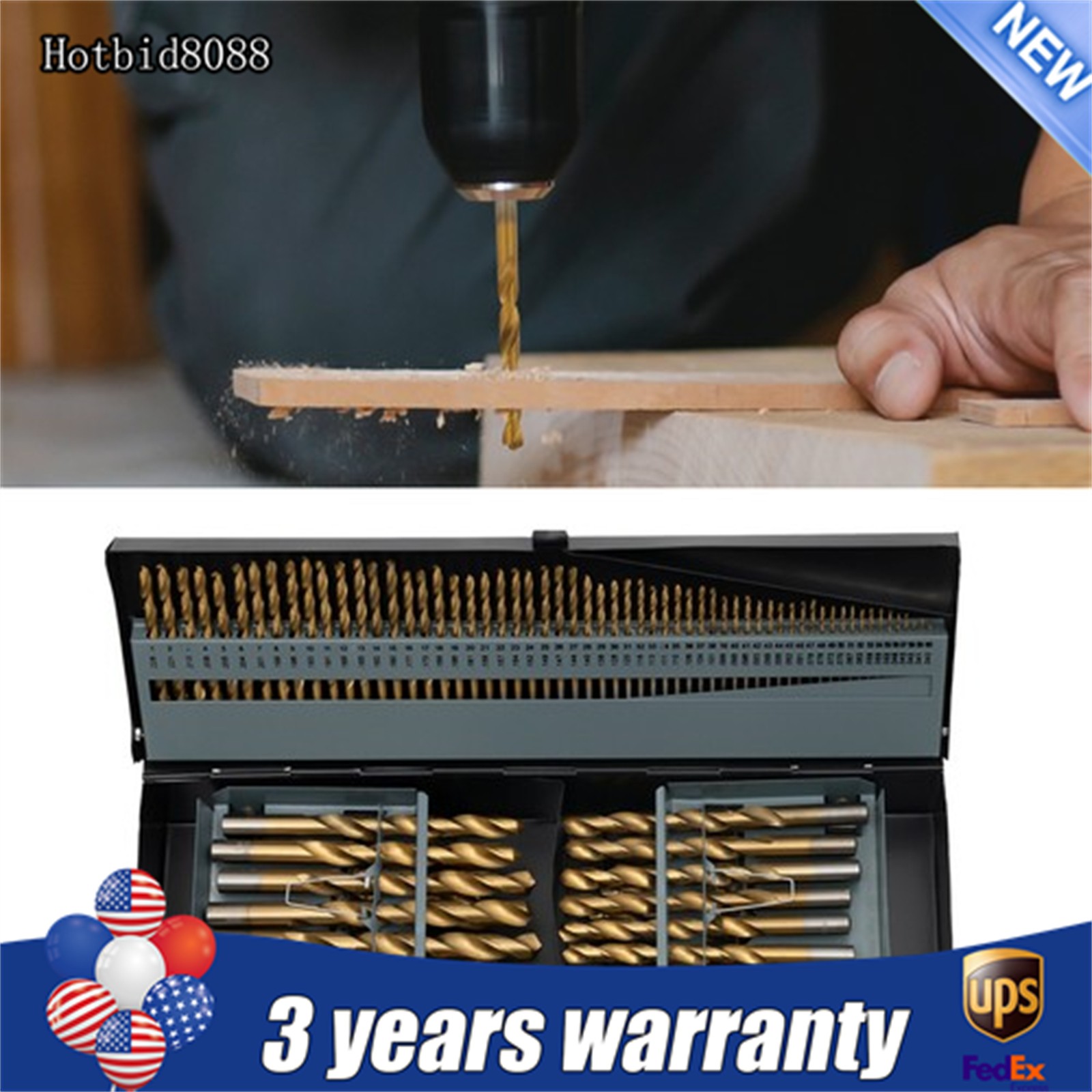 115Pcs Cobalt Drill Bit Set Steel Drill Bit w/Storage Box for Metal Wood Plastic
