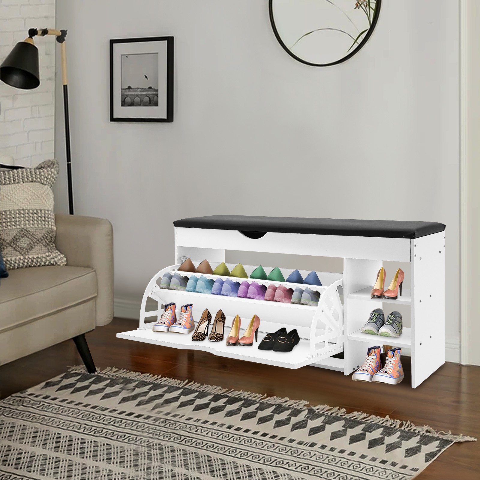 Shoe Bench, Shoe Storage Bench with Seat, Shoe Bench for Entrance