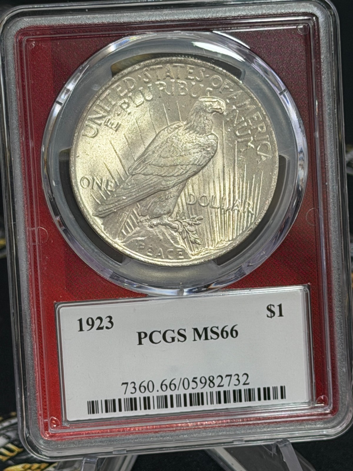 1923 Peace Dollar $1 Silver Coin PCGS MS66 Business Strike KM#150 0.9 Fine