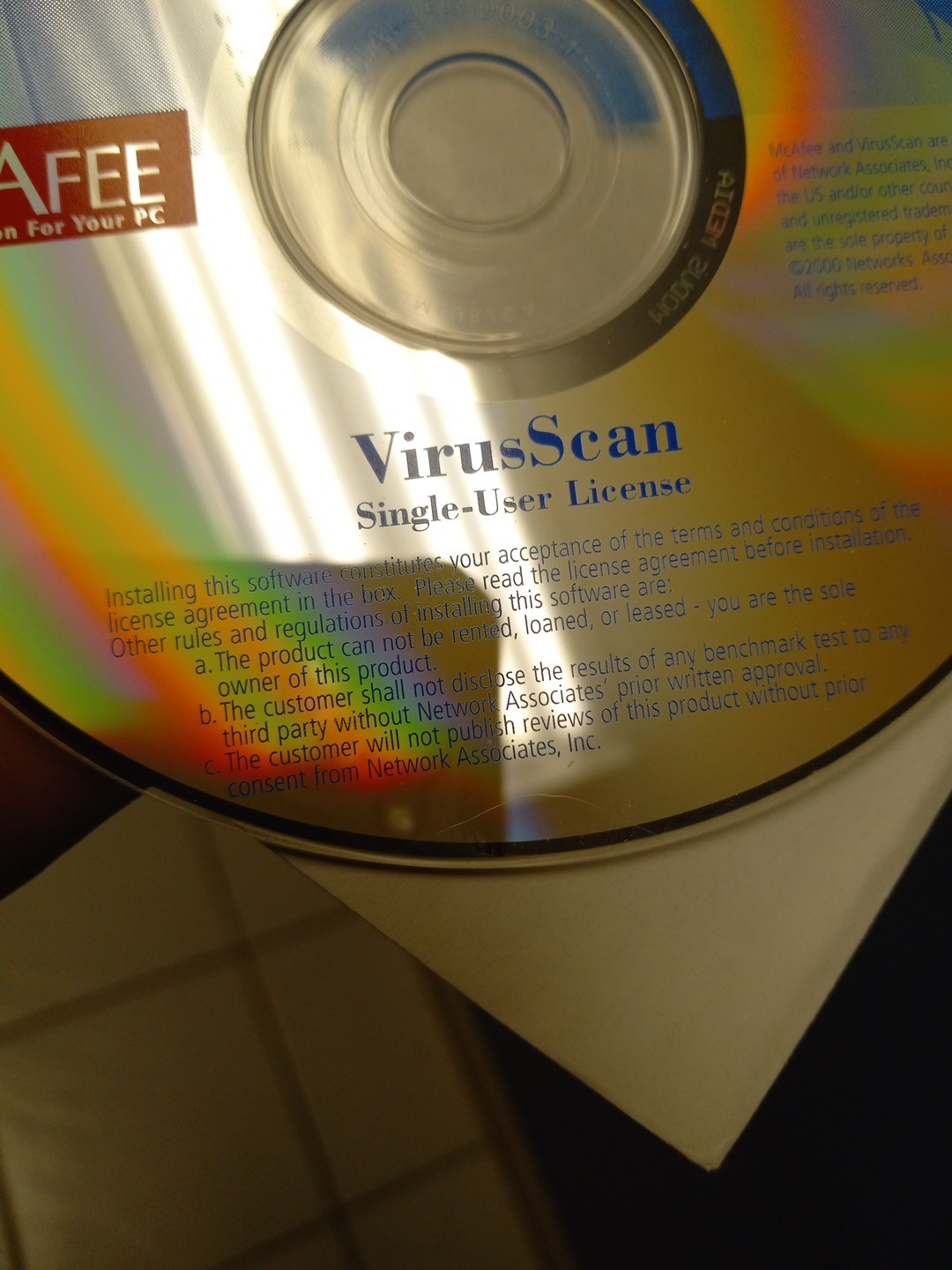 mcafee Virus Scan Single User License 2000 Network Associates Technology, Inc.
