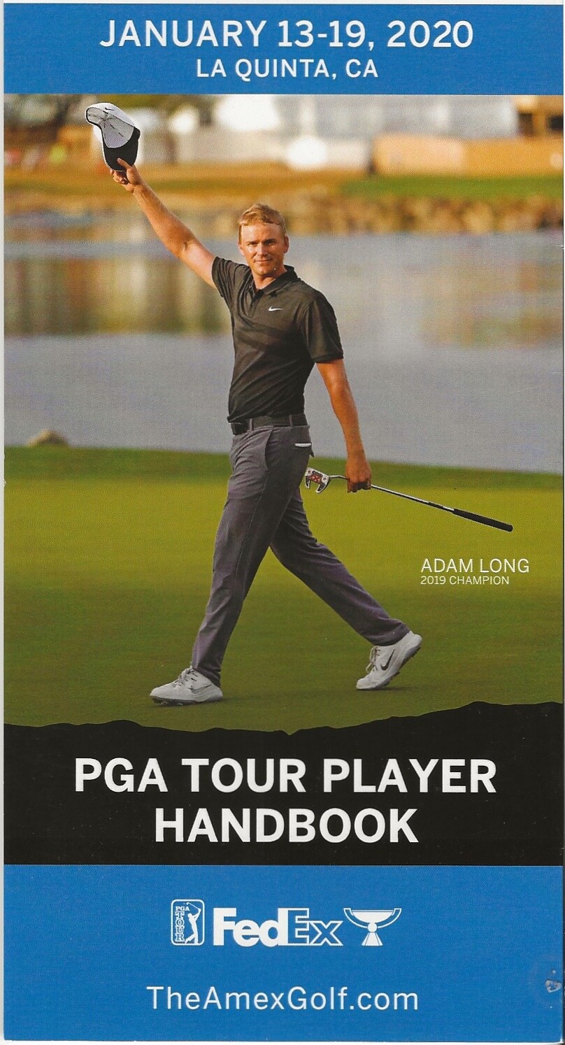PGA Tour American Express Player Tour Handbook Pamphlet 2020 La Quinta CA