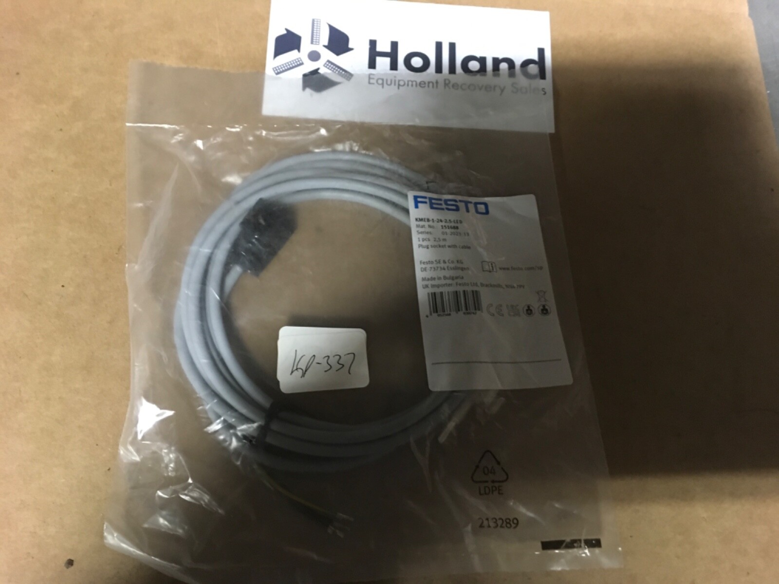FESTO cable, LME -1-25-2.5-LED, KP-337