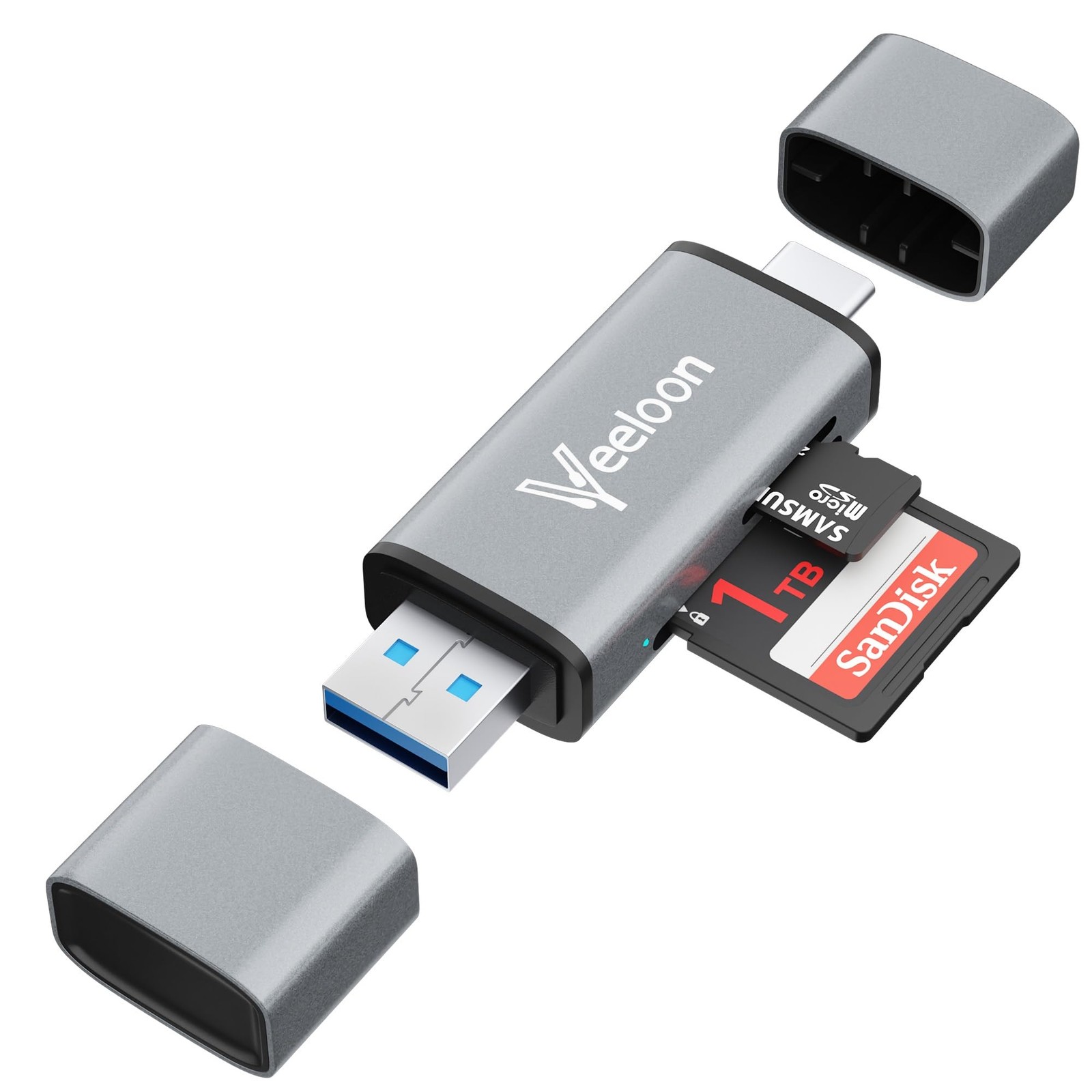 OTG SD Card Reader，Dual Slots USB 3.0 Type C to Micro Adapter,...