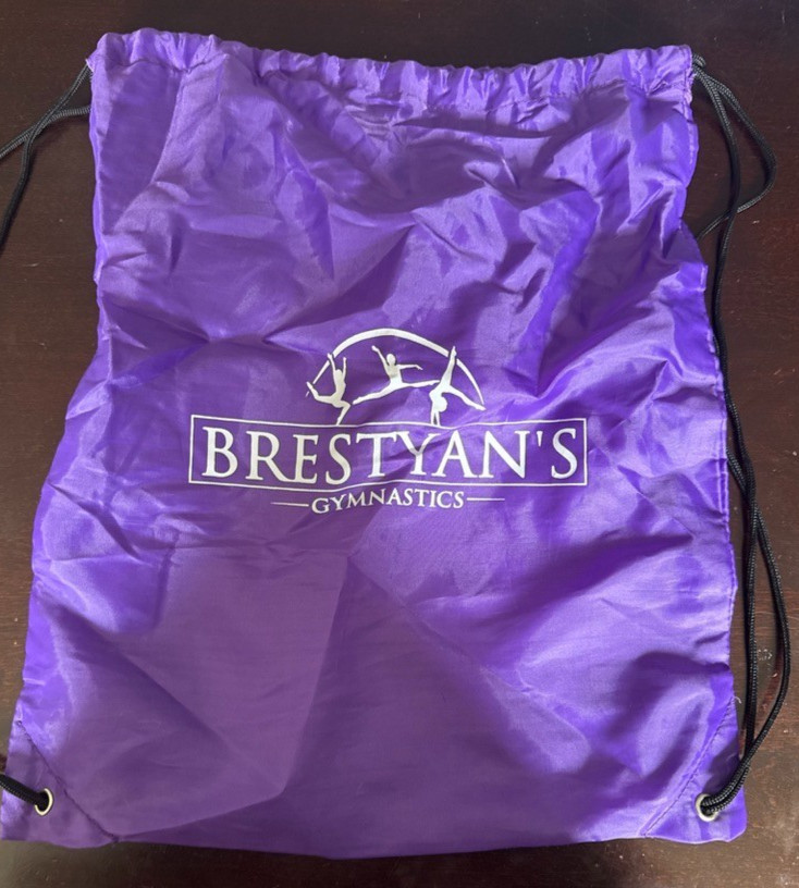 Brestyan's Gymnastics Drawstring Bag Purple Cinch Sack Backpack Sport Travel