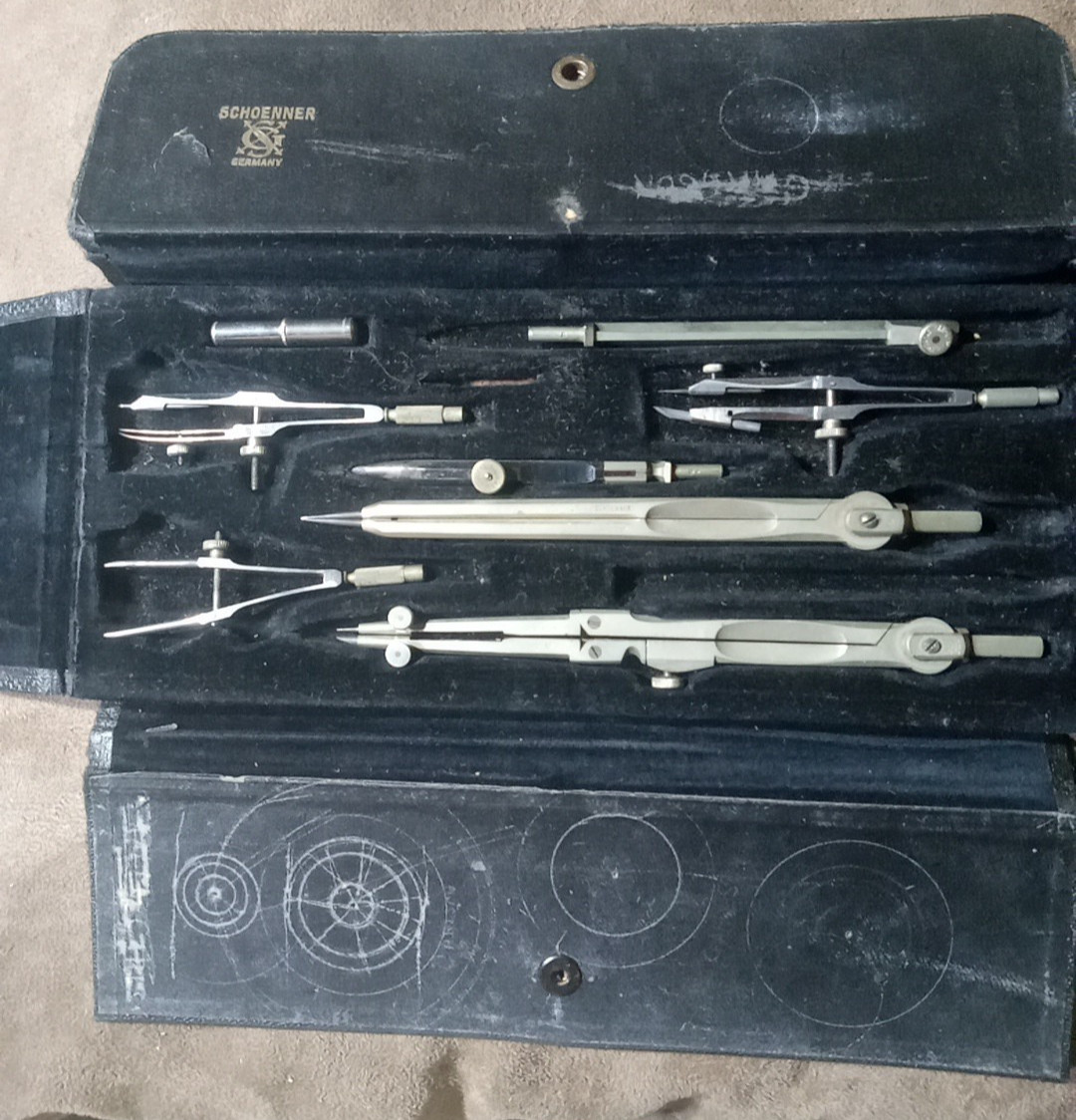Drafting Schoenner Drawing Instruments Set Made In Germany Vintage 11