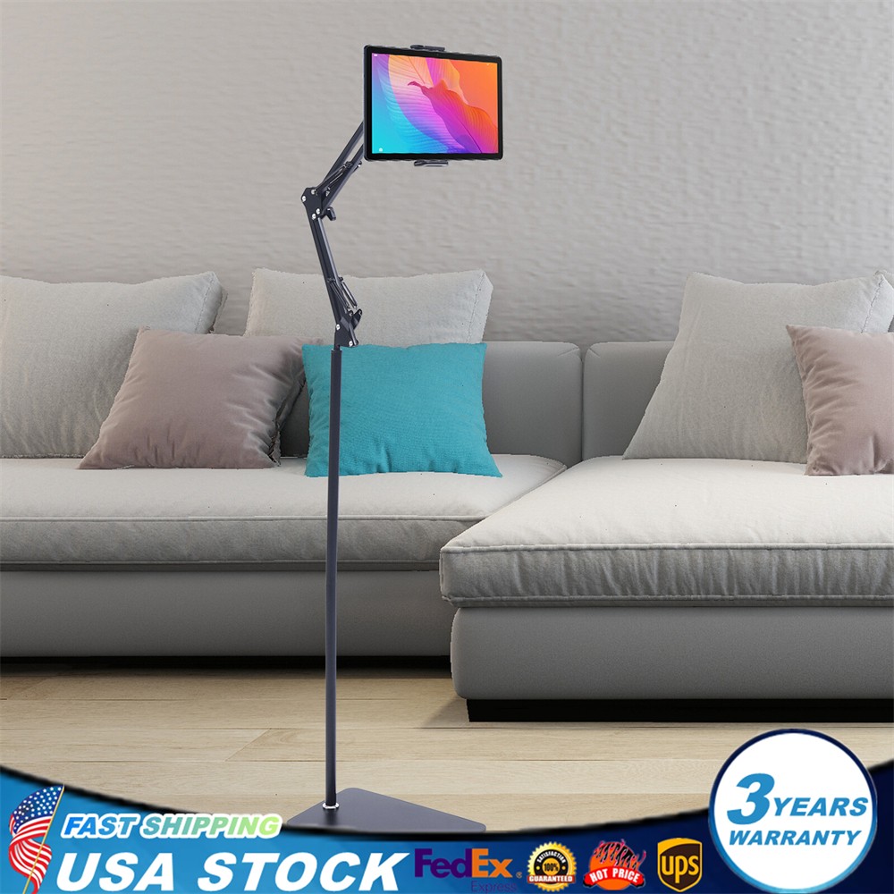 Universal 360° Tablet Holder Floor Stand Clamp Adjustable for 4-11in Phone iPad