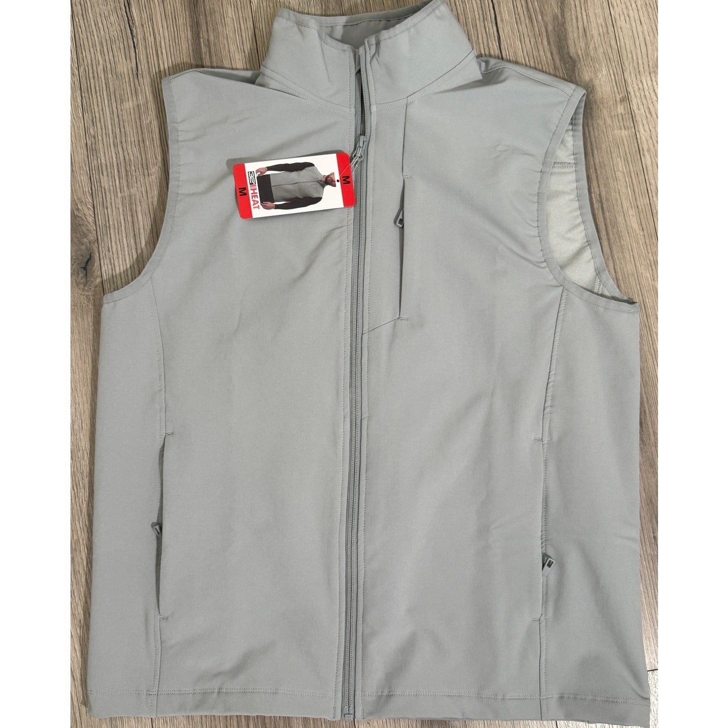 32 Degrees Heat  Men’s Gray Full Zip Sleeveless Vest, Size M