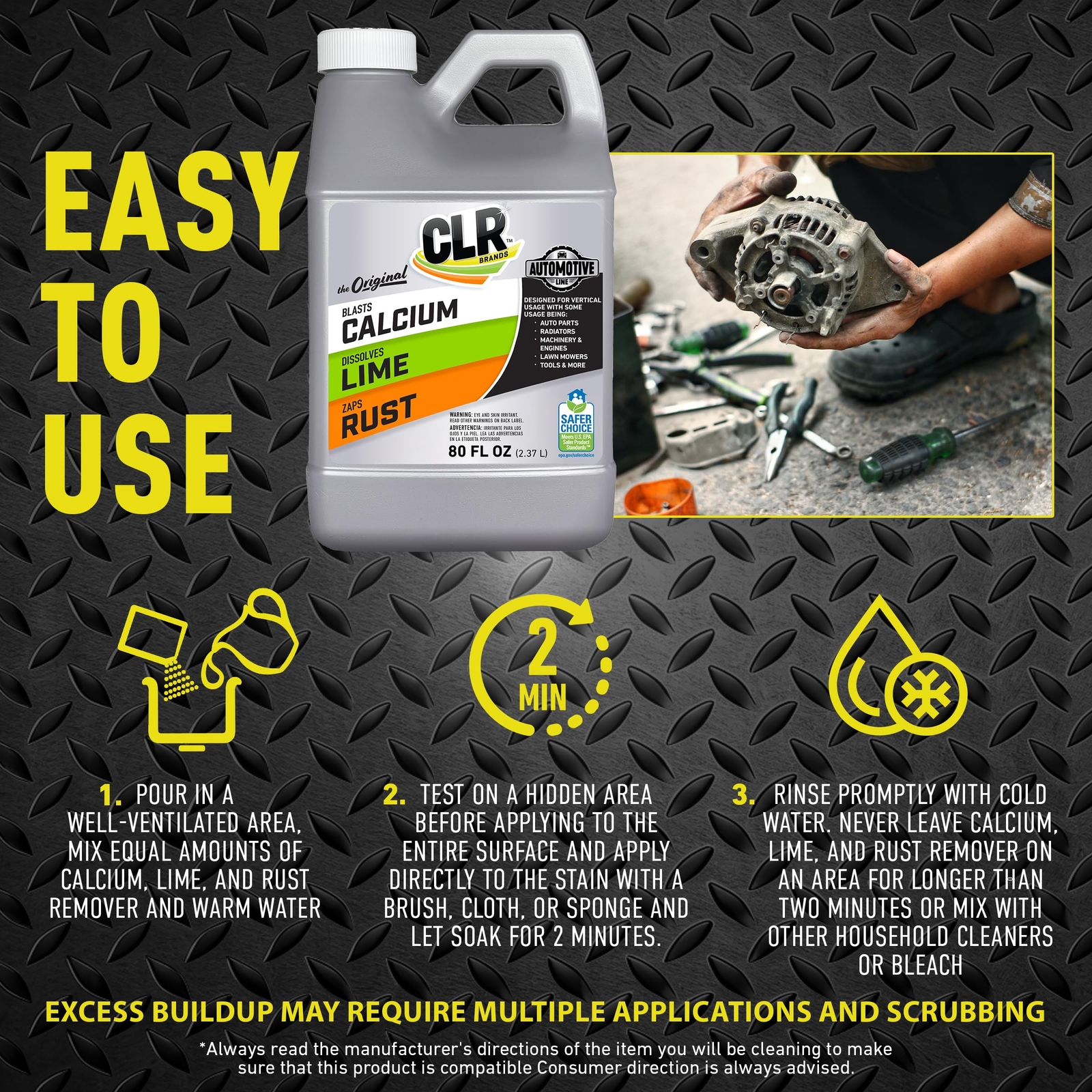 CLR Brands® Automotive Calcium Lime & Rust Remover Cleaner for Multiple