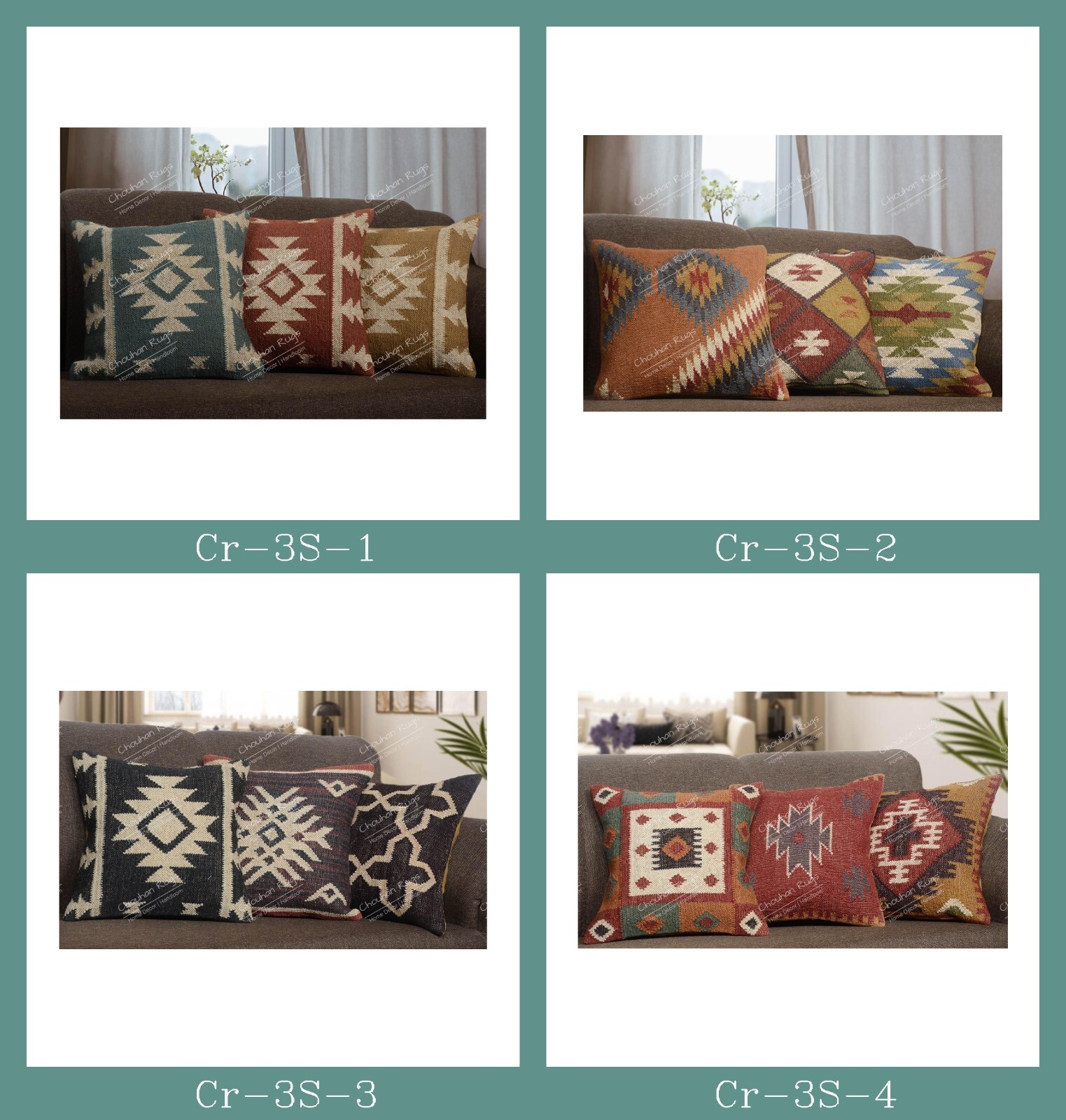 Kilim Rugs Floor Pillows Cases Handwoven Room Cushion Cover Lot of 3