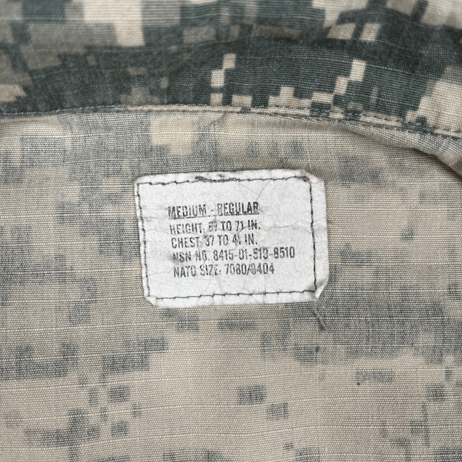 US Army Combat Uniform Coat Mens Medium Digital Camouflage Ripstop Cargo Jacket