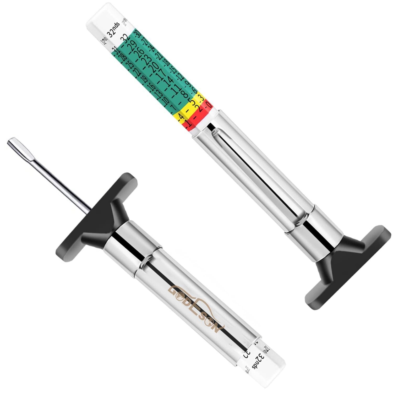 GODESON 88702 Smart Color Coded Tire Tread Depth Gauge 2 pieces(Pack 2 pack