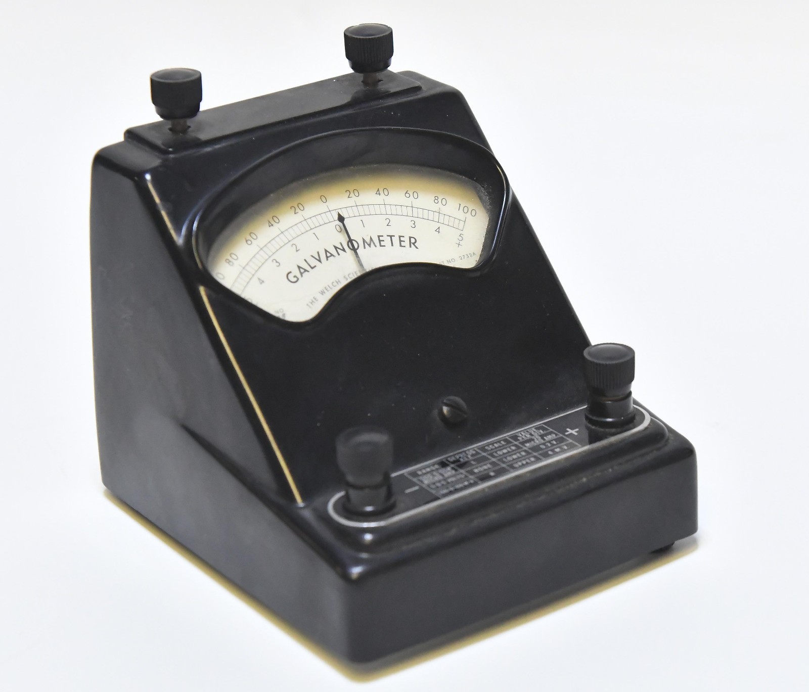 VINTAGE INDUSTRIAL GALVANOMETER WELCH SCIENTIFIC COMPANY GAUGE METER STEAMPUNK