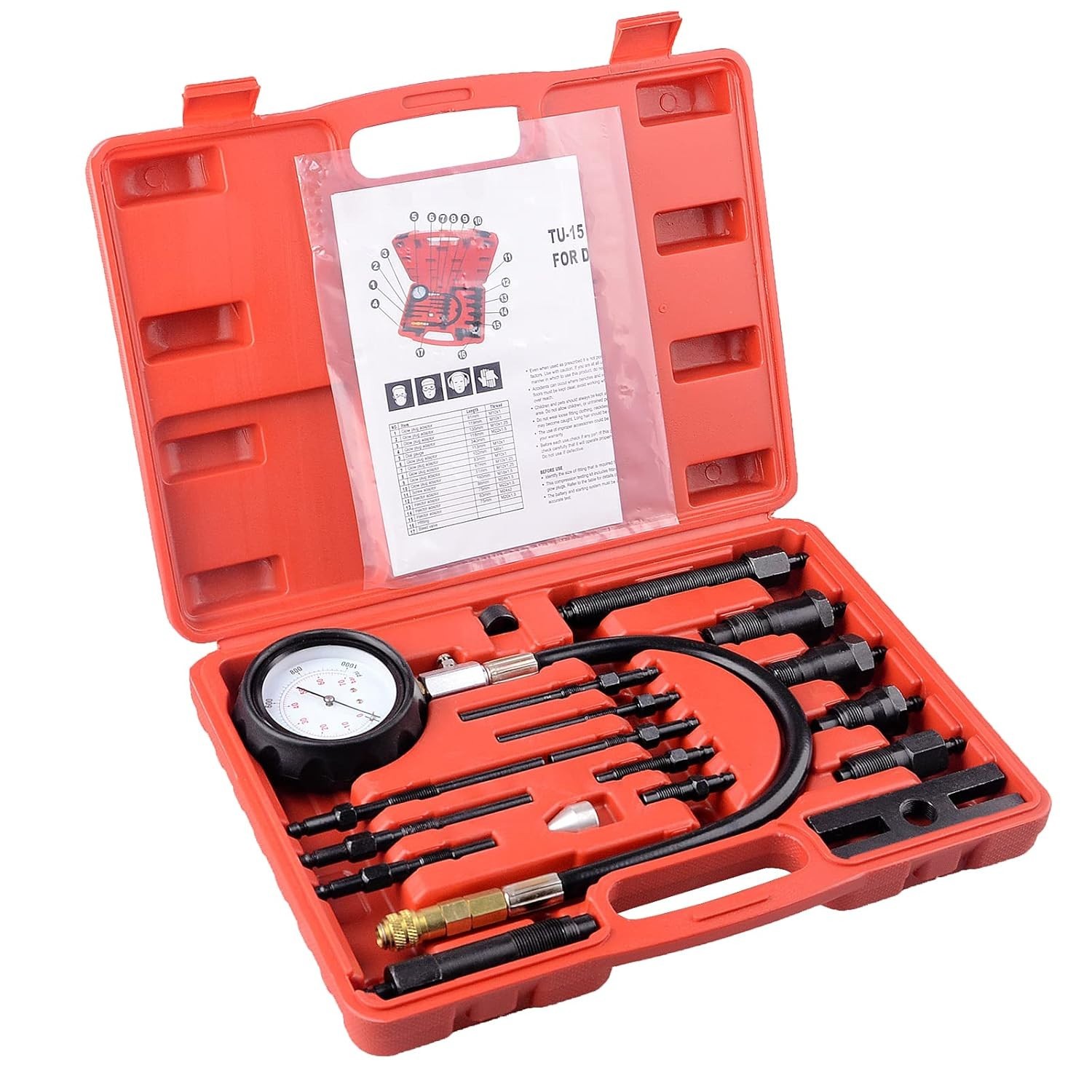 Professional Diesel Engine Compression Testing Set - Durable Steel Construction