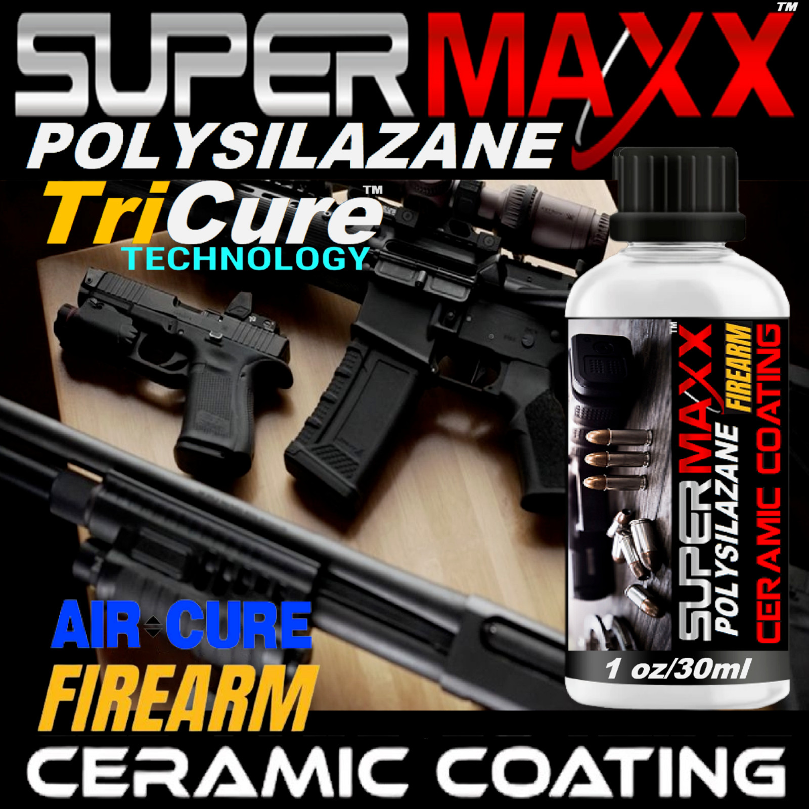 CERAMIC  GUN COATING AIR CURE CERAMIC CLEAR COAT ALL FIREARM PROTECTION