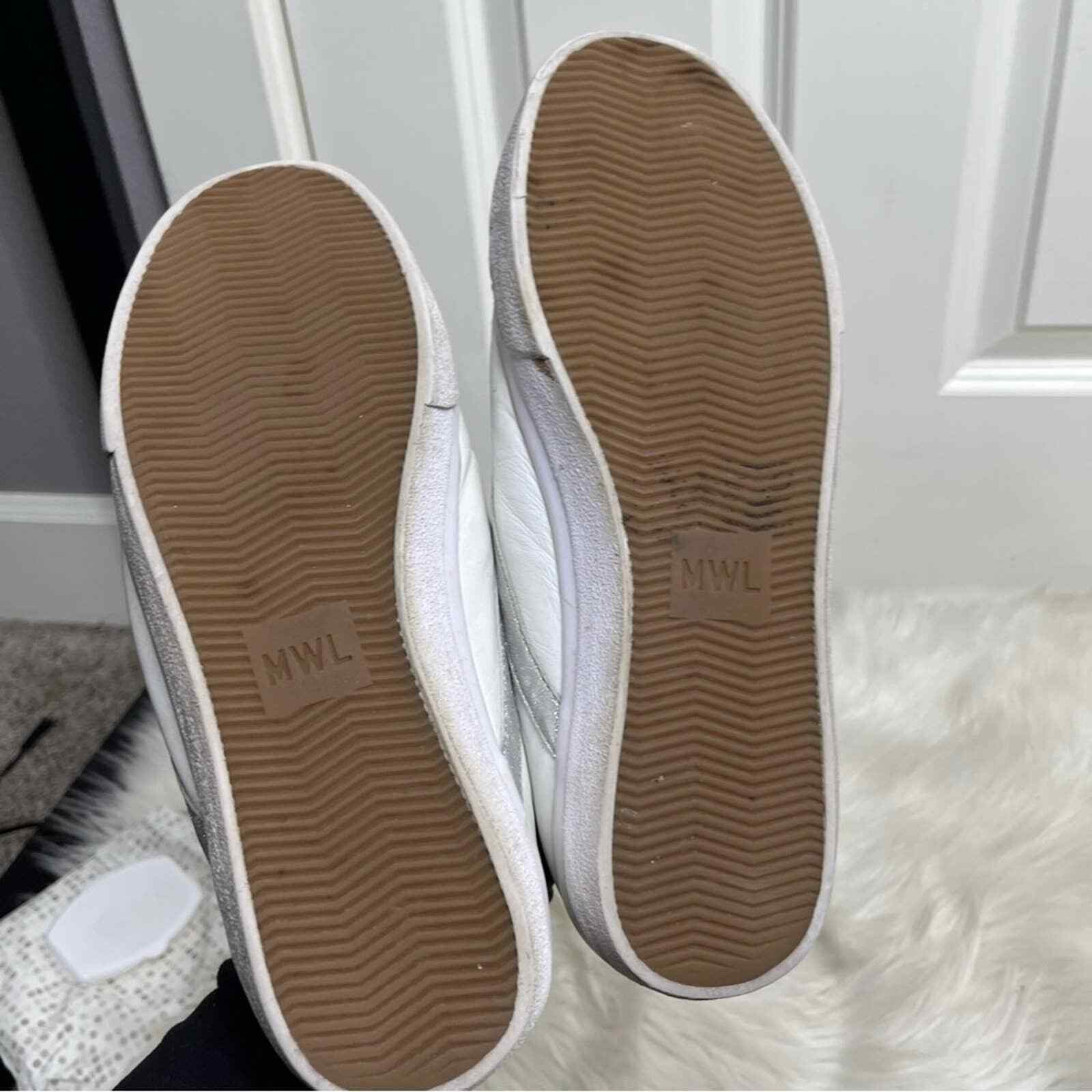 Madewell Sidewalk Low Top White Leather Lace Up Sneakers Size 7