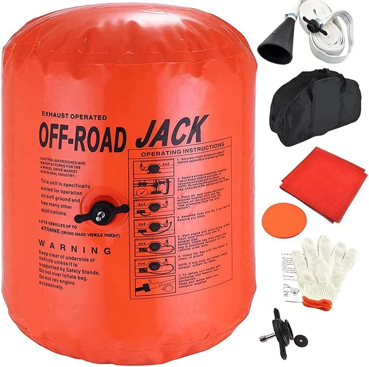 4-Ton Exhaust Air Jack - Portable Inflatable Car Lifting Bag for SUV Truck & Off