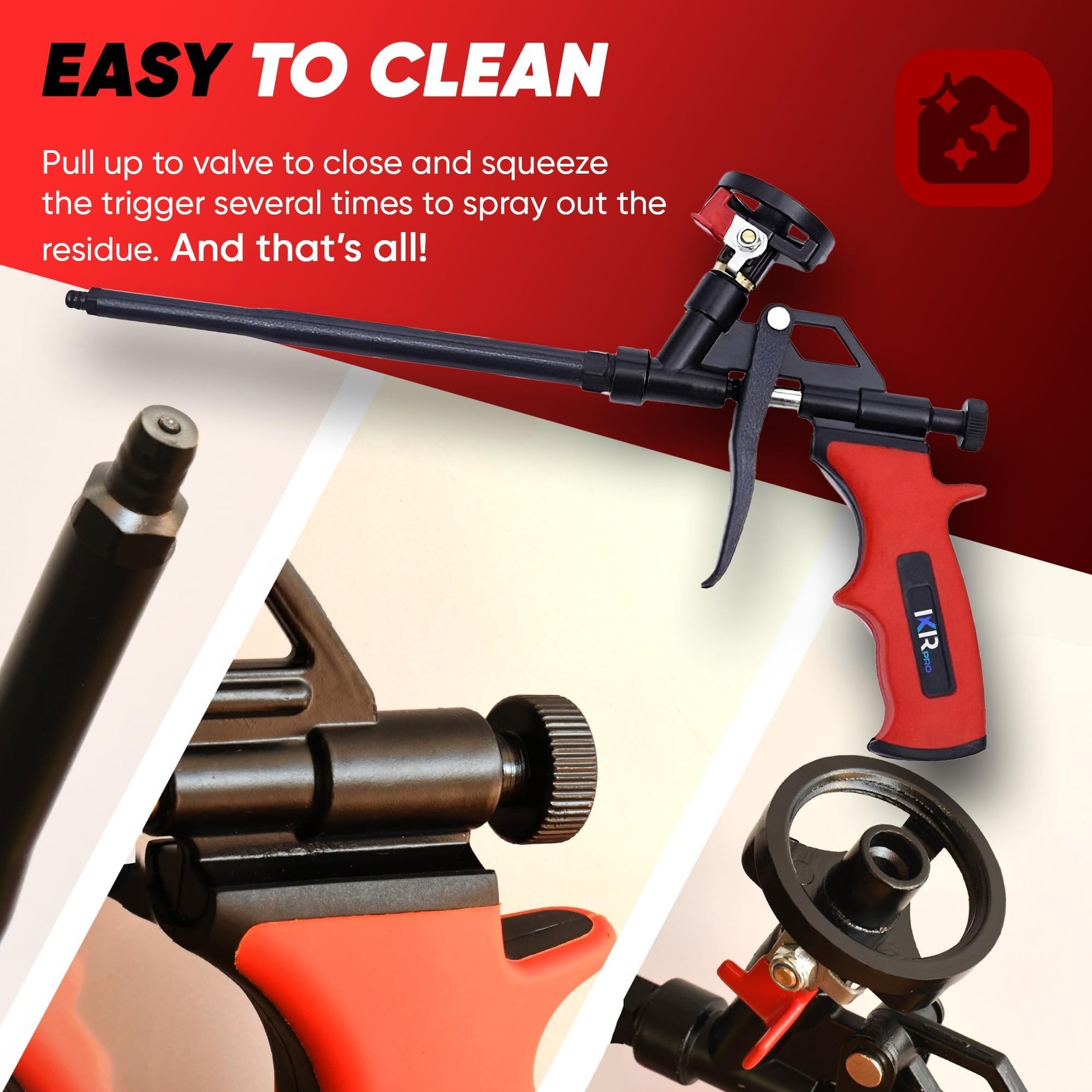 ixirpro Mega Professional Expanding Foam Spray Gun (1 Insulation Gun + 9 Exte...