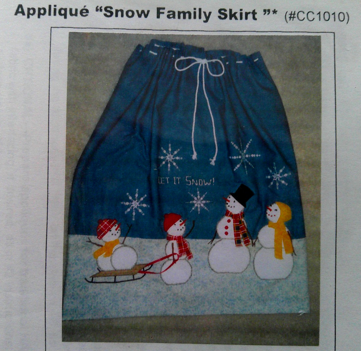 Snow Family skirt snowmen holiday skirt quilt pattern * A19