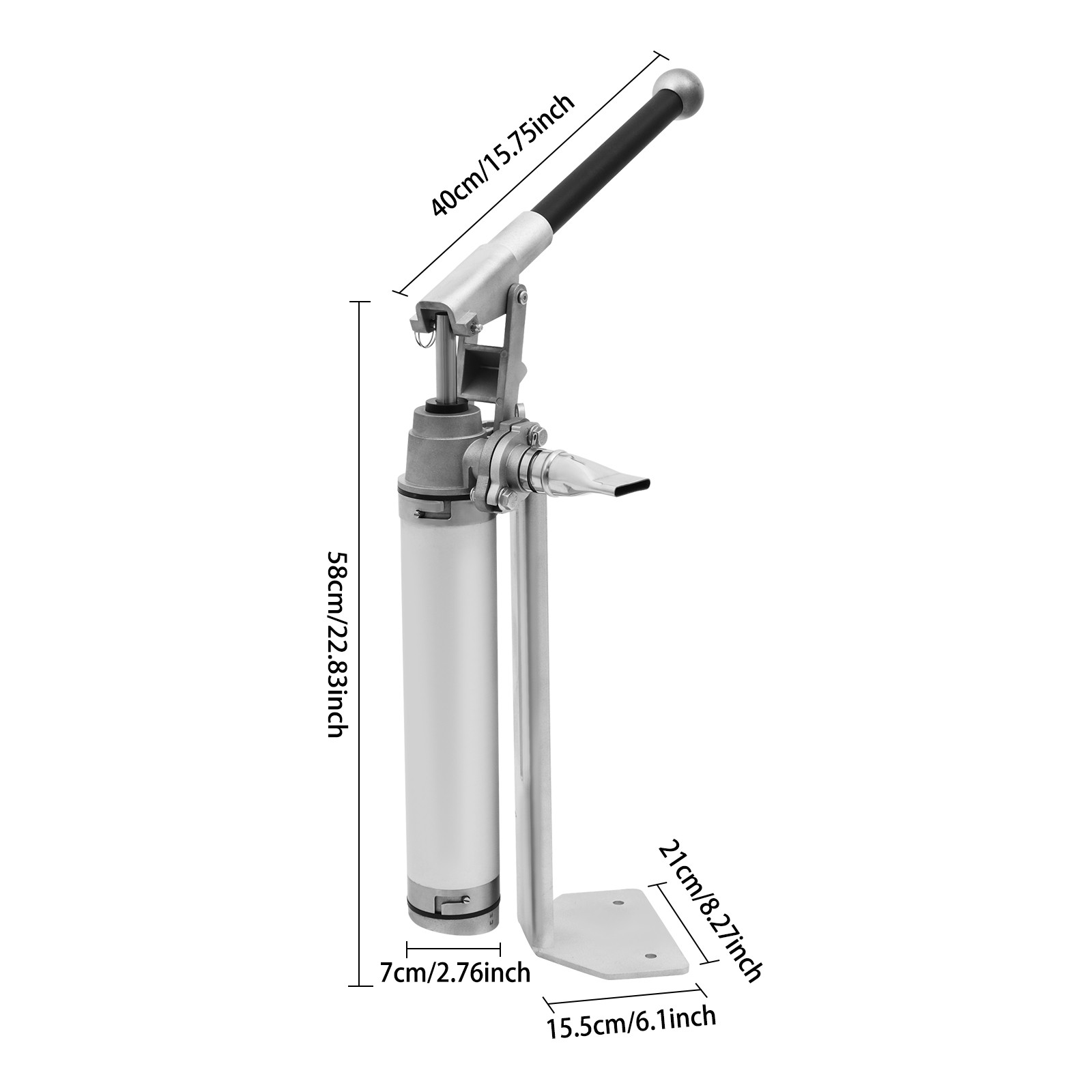 Manual Paste Pump, 304 Stainless Steel, 15.75 Inch Handle, for Liquid Paste