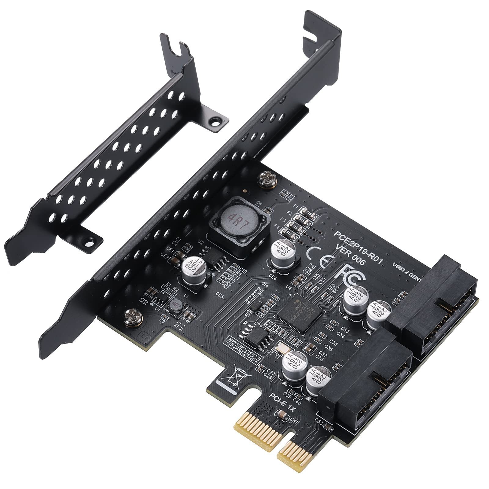 PCIe Expansion Card 2 Ports 19Pin USB 3.0 5Gbps Controller Card | PCIE 2 Port...