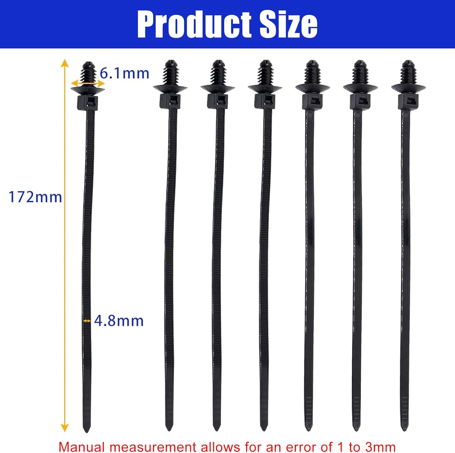 Christmas Tree Cable Ties Universal Push Mount Compatible Boat Trailer 100 Pcs