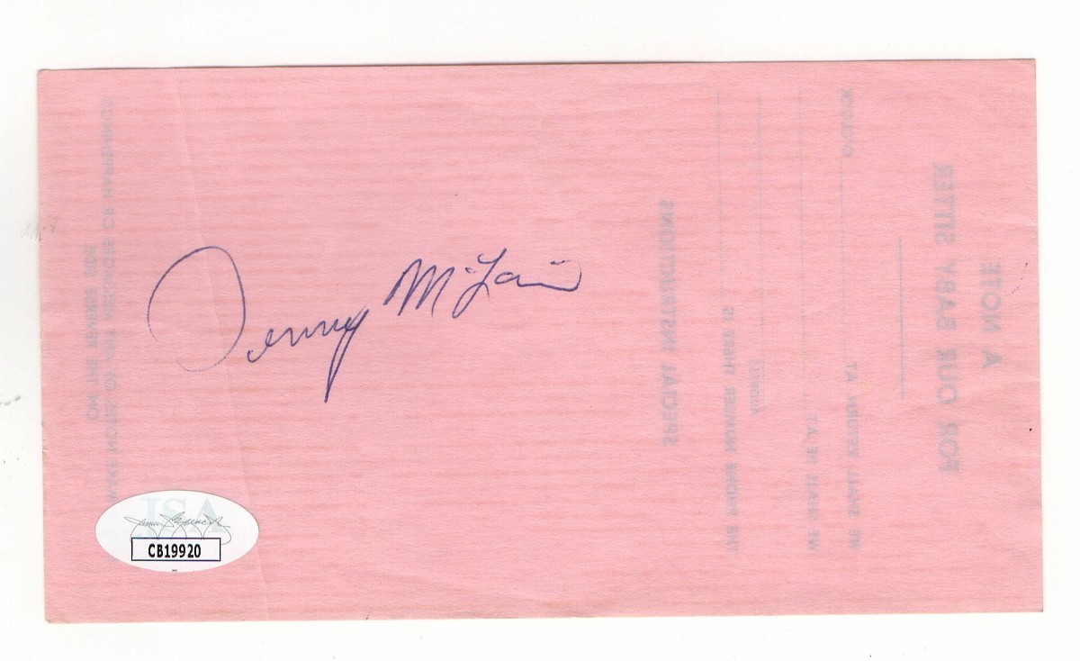 Denny McLain Signed Autographed Cut Signature Tigers HOFer JSA CB19920