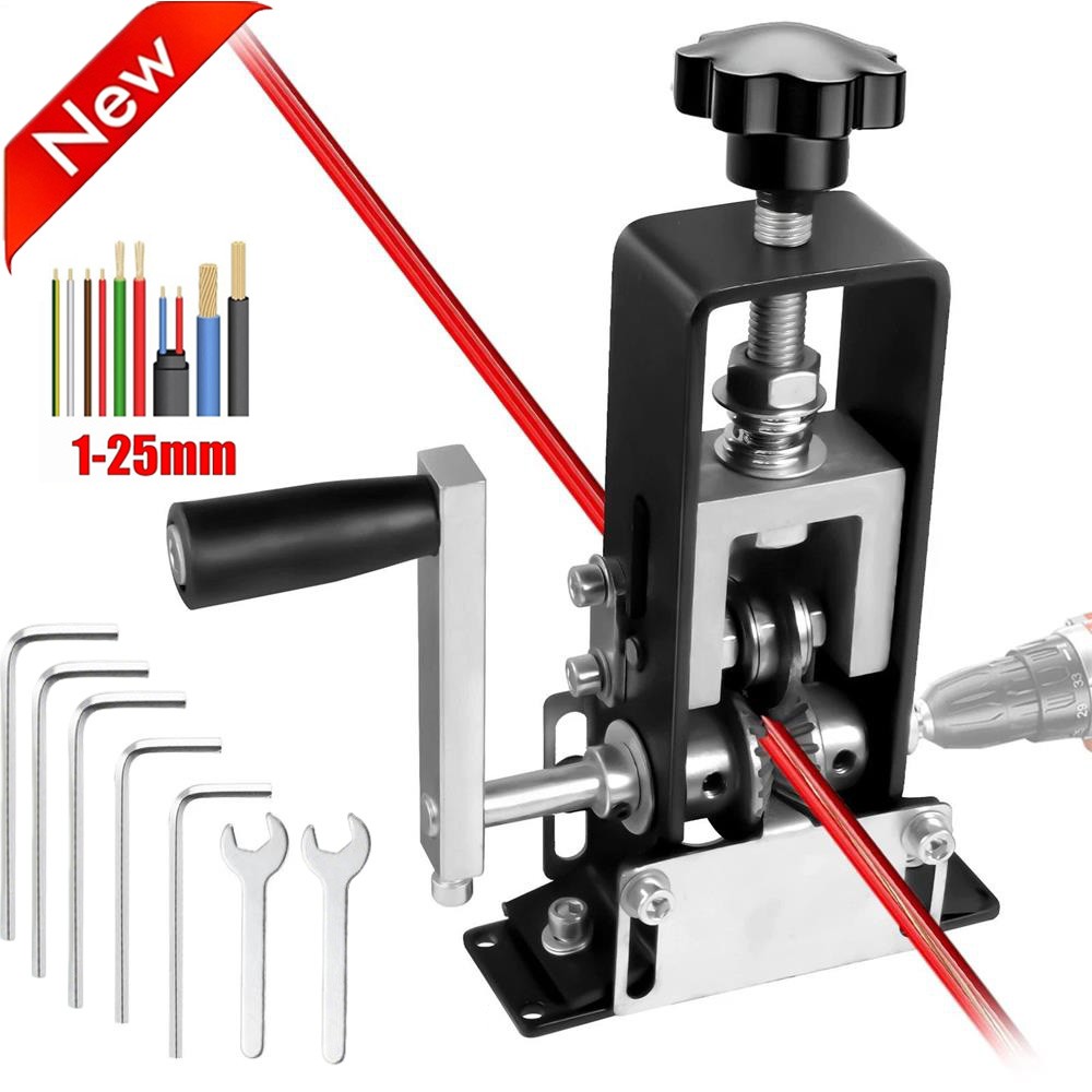 Manual Wire Stripping Machine Portable Cable Stripper 1mm to 21mm Hand Crank US