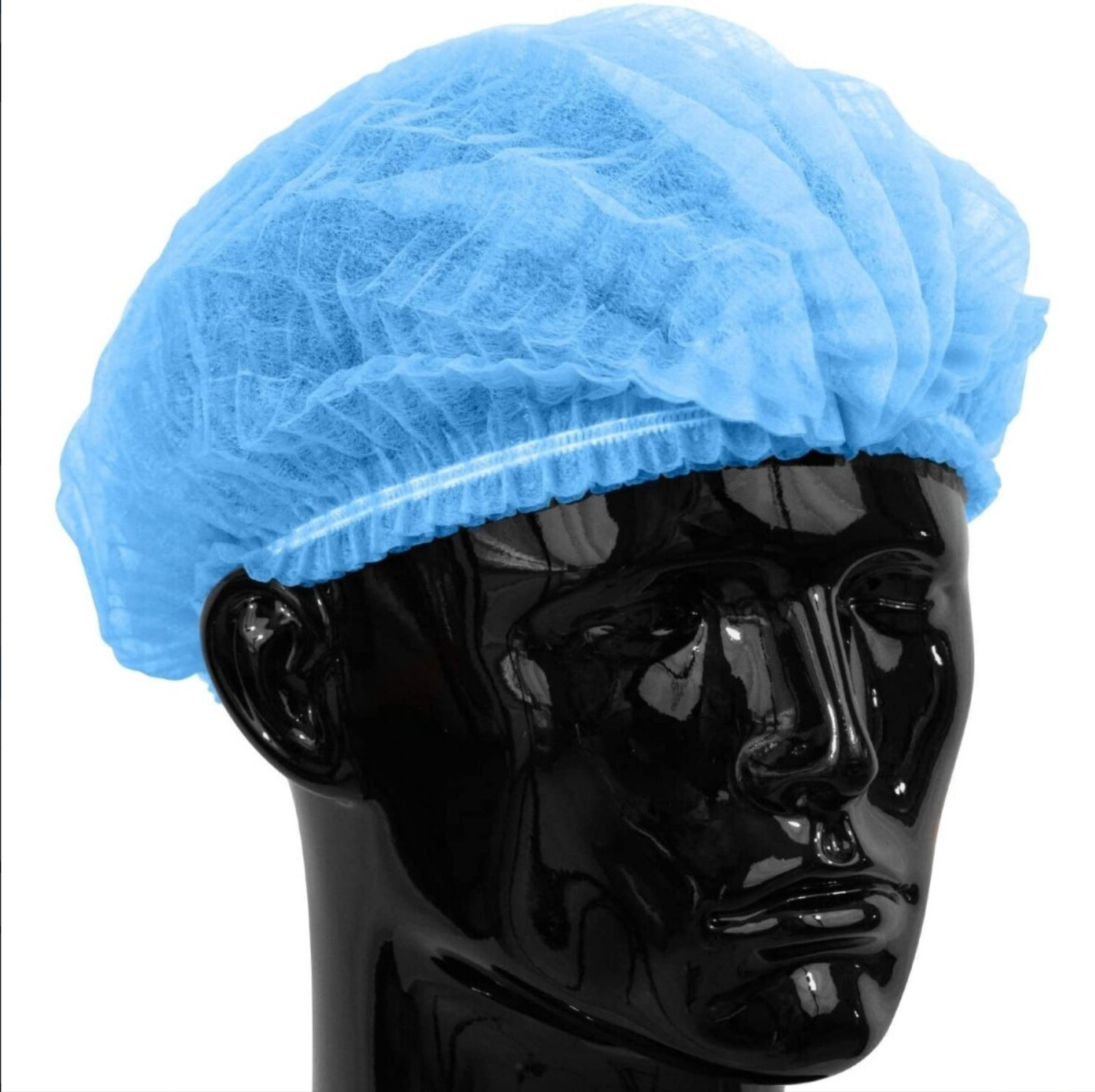 BLUE DISPOSABLE HAIR HEAD NET CAP COVER STRETCH NON-WOVEN ANTI DUST BREATHABLE