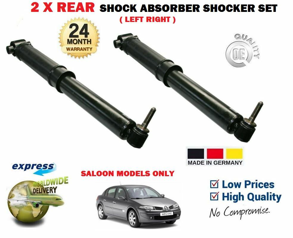 FOR RENAULT MEGANE 2 SALOON 2003->NEW 2X REAR LEFT RIGHT SHOCK ABSORBER SHOCKER