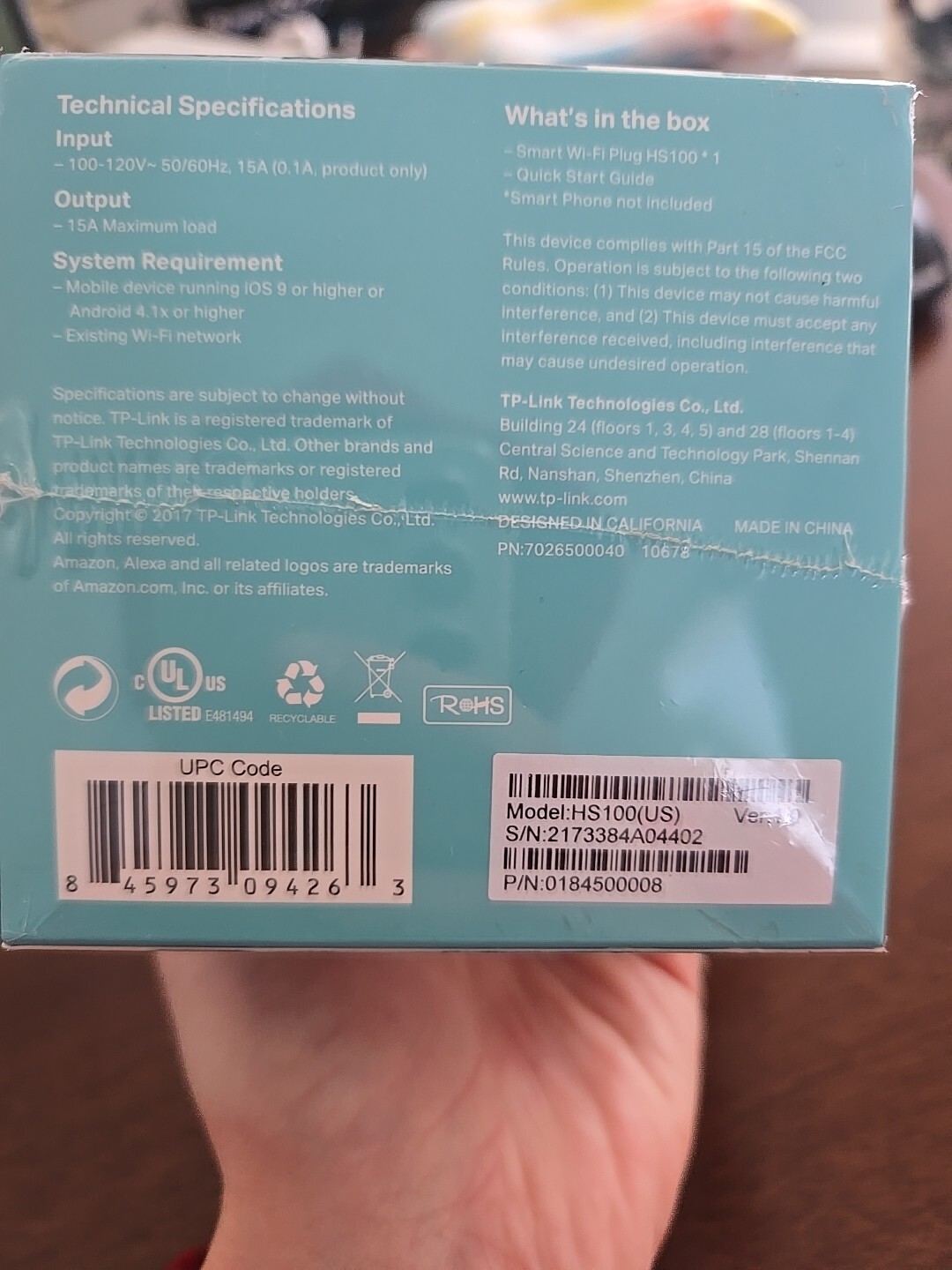 TP-Link - HS100 - Smart WiFi Plug - w/ Google Assistant & Amazon Alexa NEW