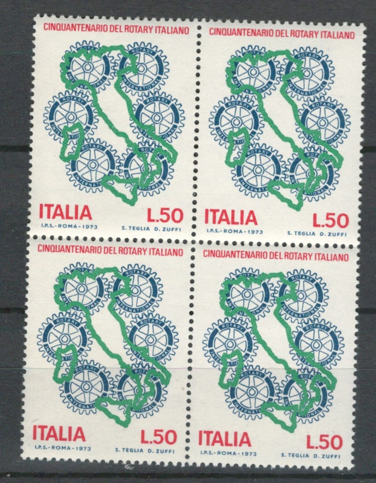 ITALY EUROPE 50TH ANNIVERSARY ITALIAN ROTARY X 4 MNH STAMPS LOT (ITALIA 434)