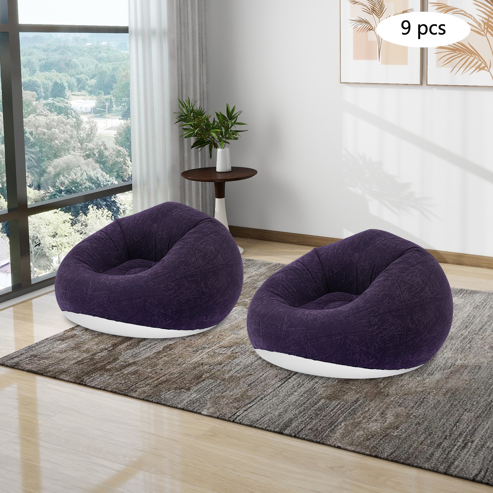 9-piece Inflatable Sofa Set With 2 Foot Pumps For Living Rooms ,camping