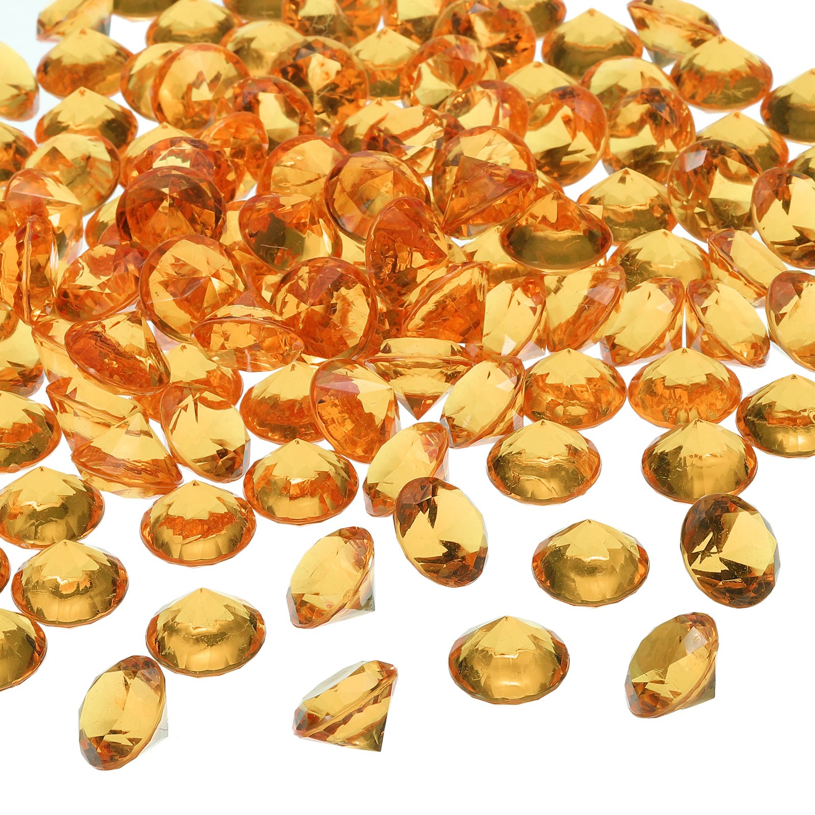 270Pcs Acrylic Diamond 19mm Vase Filler Wedding Table Crystals Gems Orange
