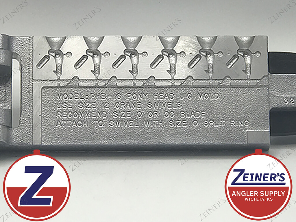 3201 New Do It Horse Head Pony Head Jig Mold - 6 Cavity of 1/16 oz Barb Collar