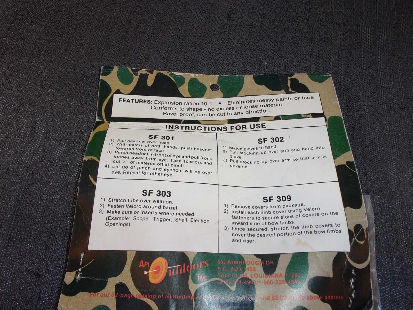 SPANDO-FLAGE SPANDOFLAGE BLACK COMMANDO GUN COVER CAMOUFLAGE PROTECTIVE NETTING
