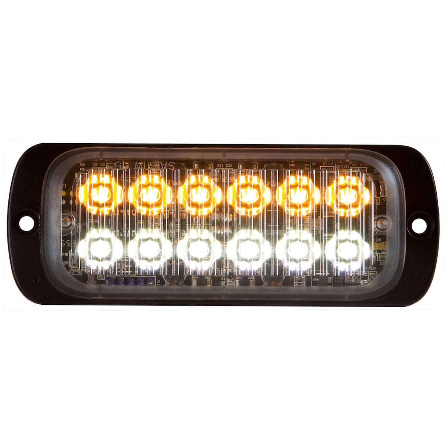 Buyers Products 8892602 Thin Dual Row 4.5 in LED Strobe Light, Amber/Clear Surfa