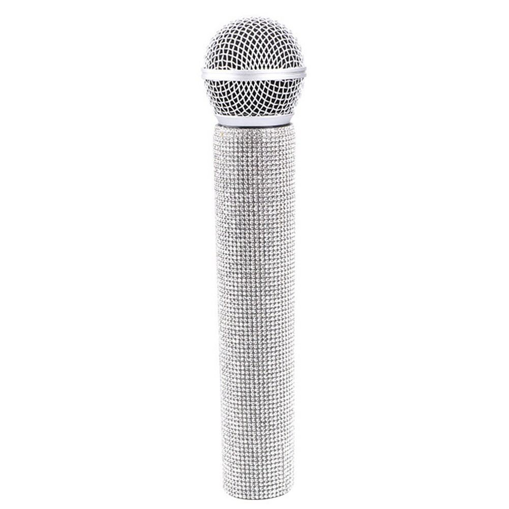 Simulation Microphone Singing Practic Props Fake Silver Z1X29554