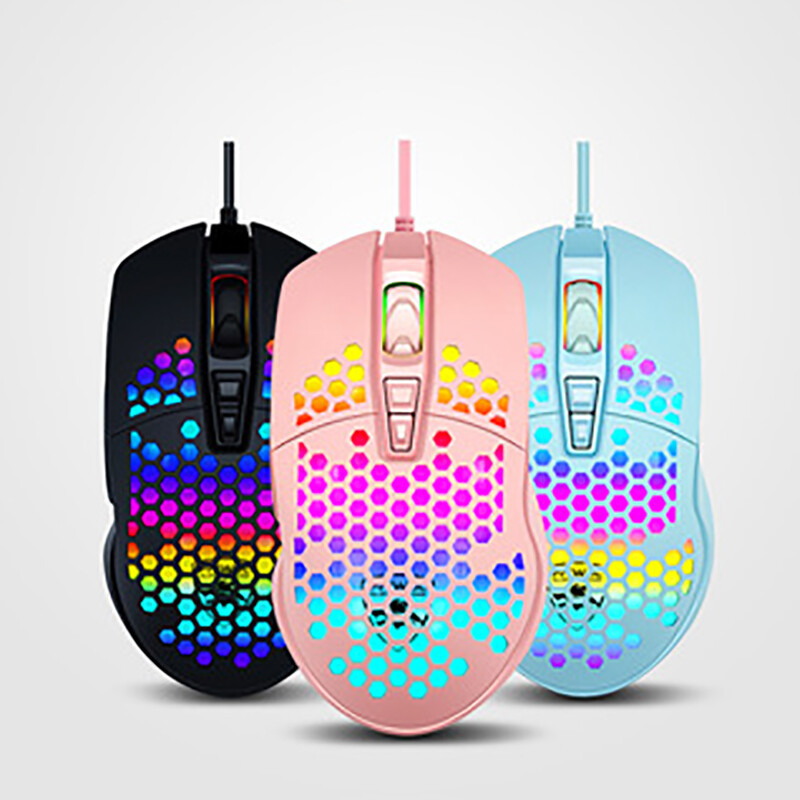Gaming Mice Mouse 6400 DPI USB RGB Flowing Backlit Light Wired PC Laptop Compute